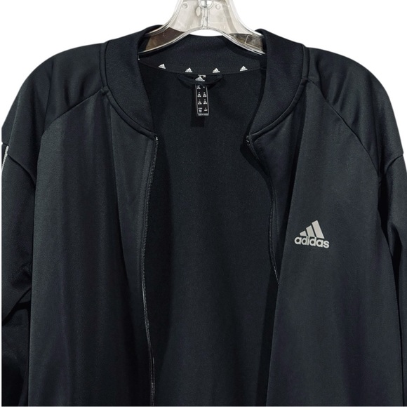 NEW, Adidas, Black 3-Stripes Classic Track Jacket Zip-Up, Plus Size 2XL - Picture 7 of 13
